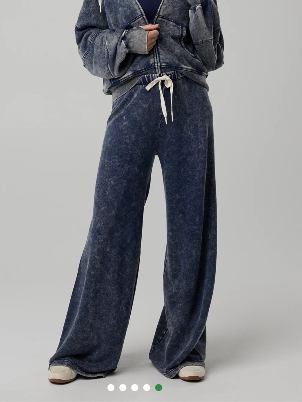 Aerie Wide Leg Washed Navy Lounge Pants size large R